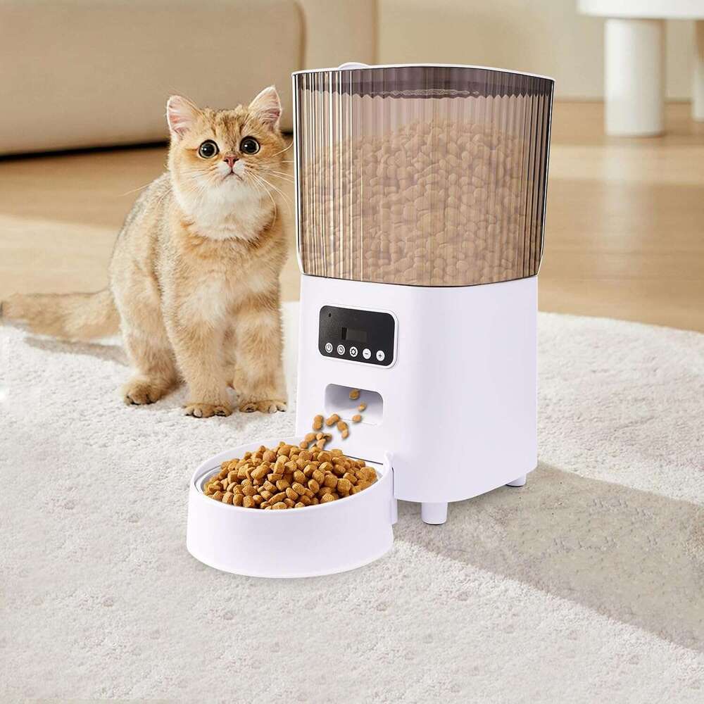 free shipping DHpet 5L Smart Automatic Cat Feeder - with Fully Enclosed Freshness Chamber & LCD Display for Intelligent Feeding