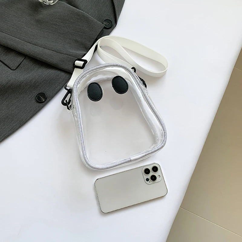 PVC Transparent Shoulder Bags Halloween Ghost Clear Crossbody Bag Candy Color Reusable Messenger Bag For Women 250221