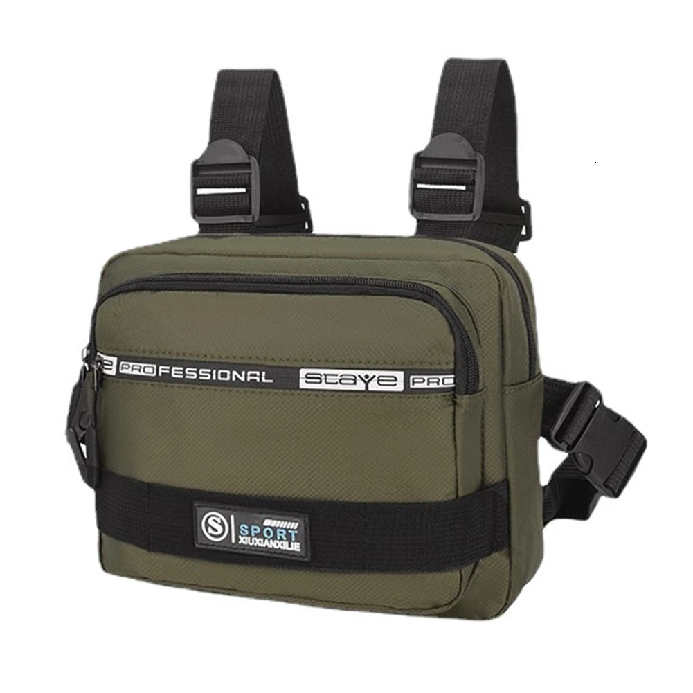 Ship from US Mens Molle shoulder vest bag antitheft Oxford mens chest adjustable multifunctional lightweight suitable for hiking 250227FBB