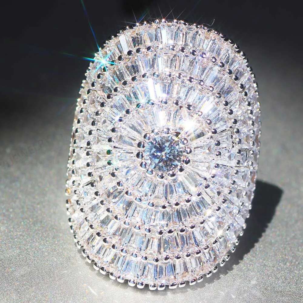 YaYI Jewelry Fashion Complex Design 100% Natural Zircon Moissanite Gemstones Sier Color Engagement Wedding Party Copper Rings