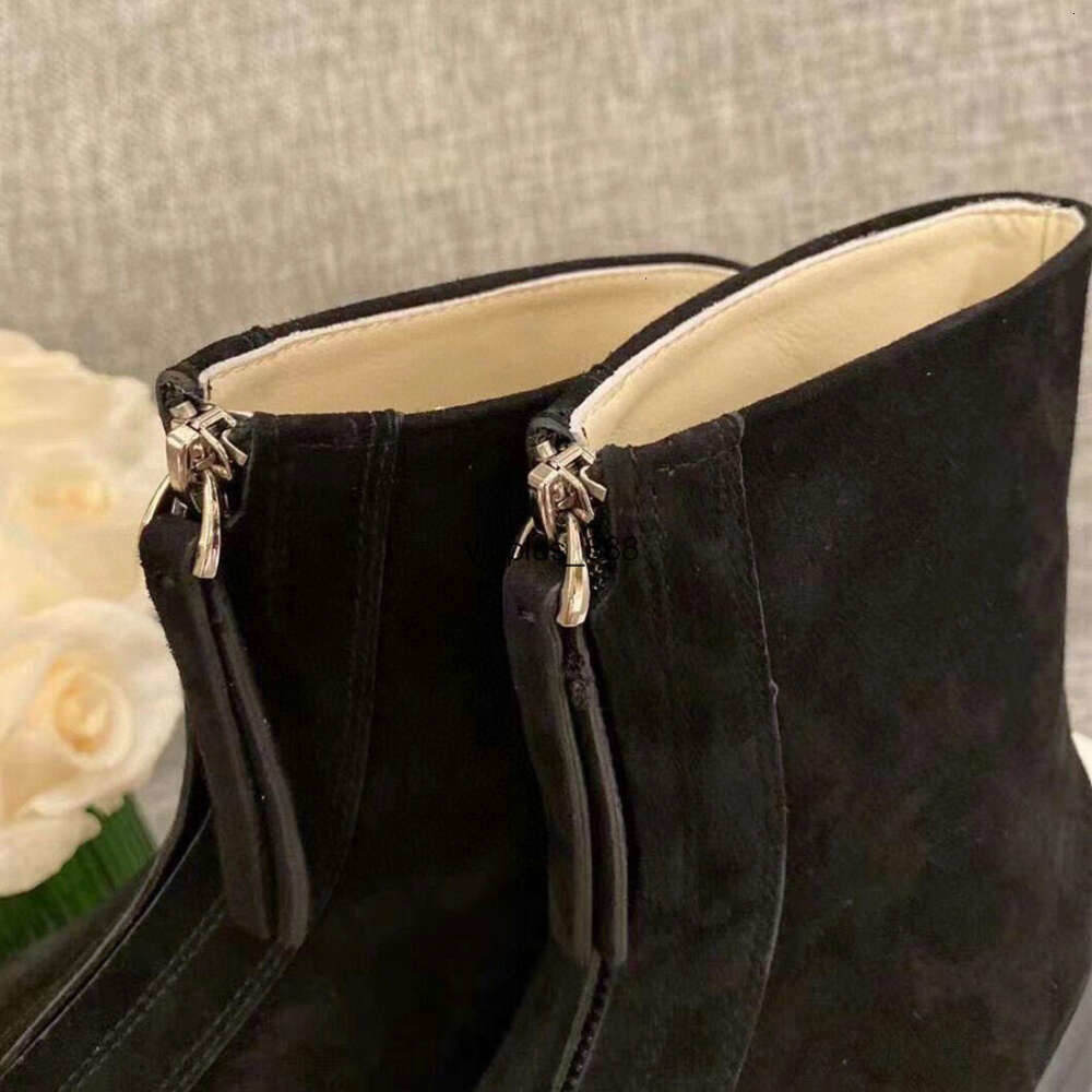 Women the row leather platform zipper Martin ankle boots fashion Knight combat booties Designer Boots for women gril Black white brown