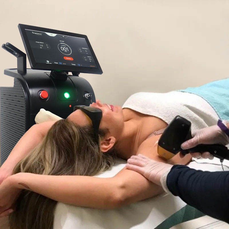 OEM ODM Ice Titanium System Hair Removal Device 808nm Diode Laser 755 808 1064 Permanent Hair Remover Laser Hair Removal Beauty Machine