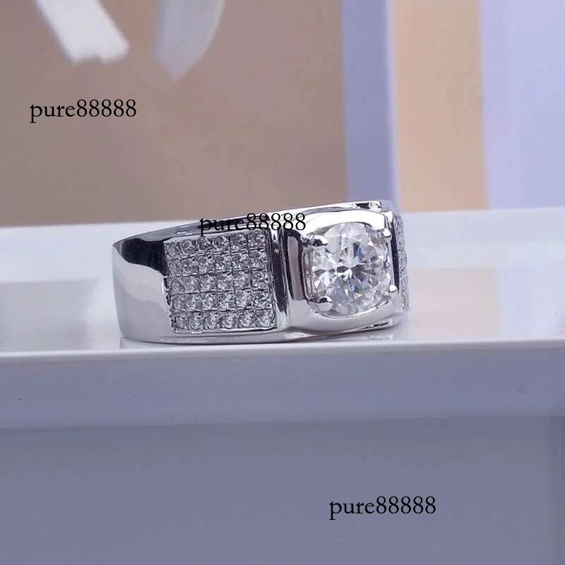 New Four-claw Simulation Moissanite Men's Ring Fashion Jewelry Accessories