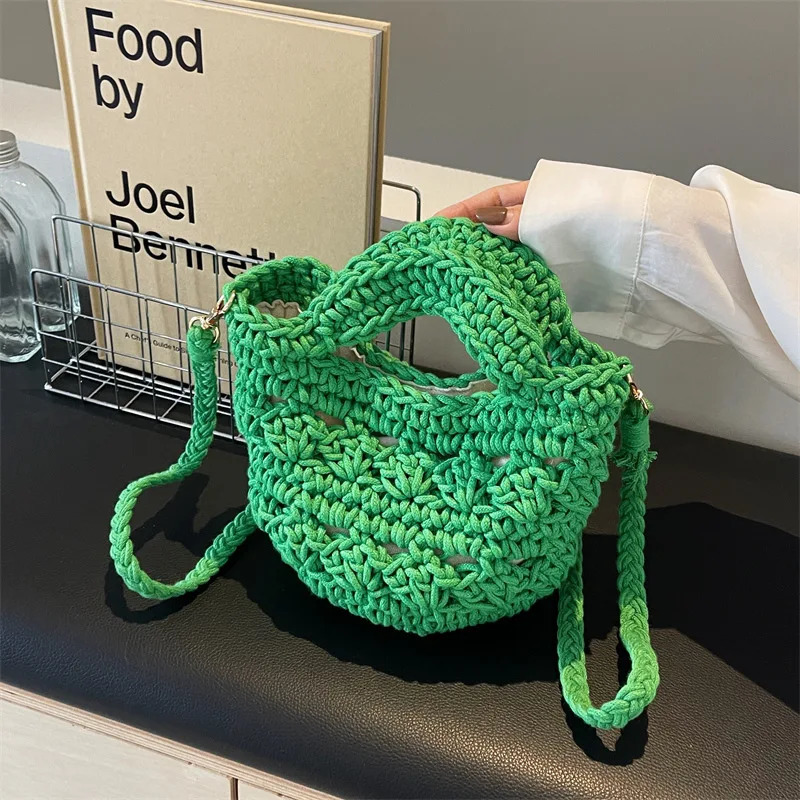 Ship from US Womens straw cross body bag Versatile Hollowed out Vacation Thailand beach 250227FBB