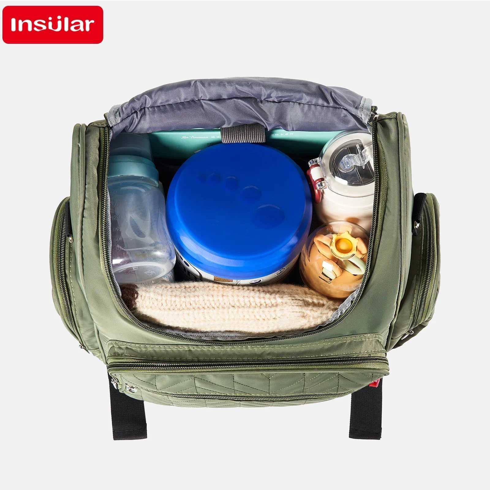 Diaper Bags Simple and stylish mother bag new PU backpack womens casual large capacity milk storage bag splash proof mother bag Y250227LO1D