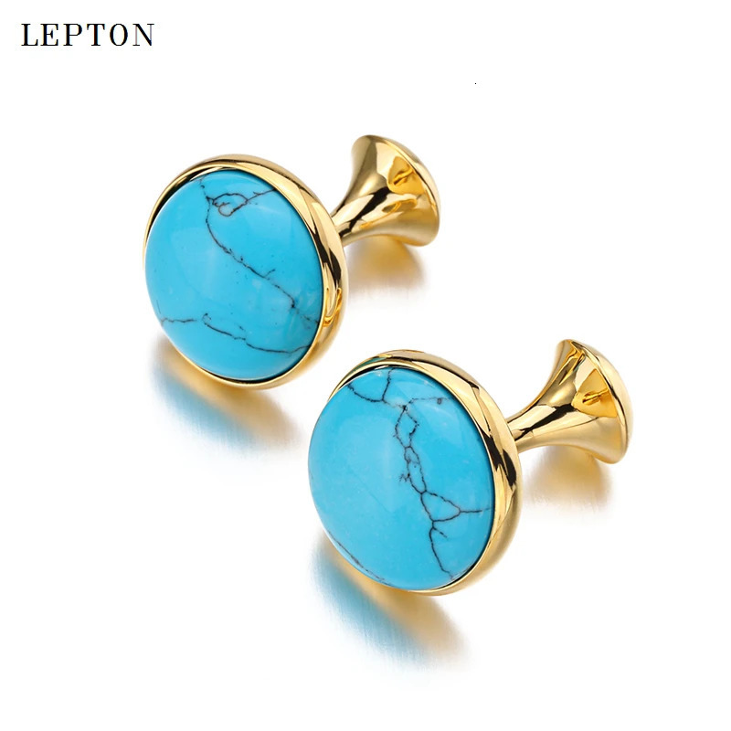 Low-key Tiger-eye Stone Cufflinks for Mens Lepton High Quality Round Tigereye Stone Cuff links Relojes gemelos Gift 250227