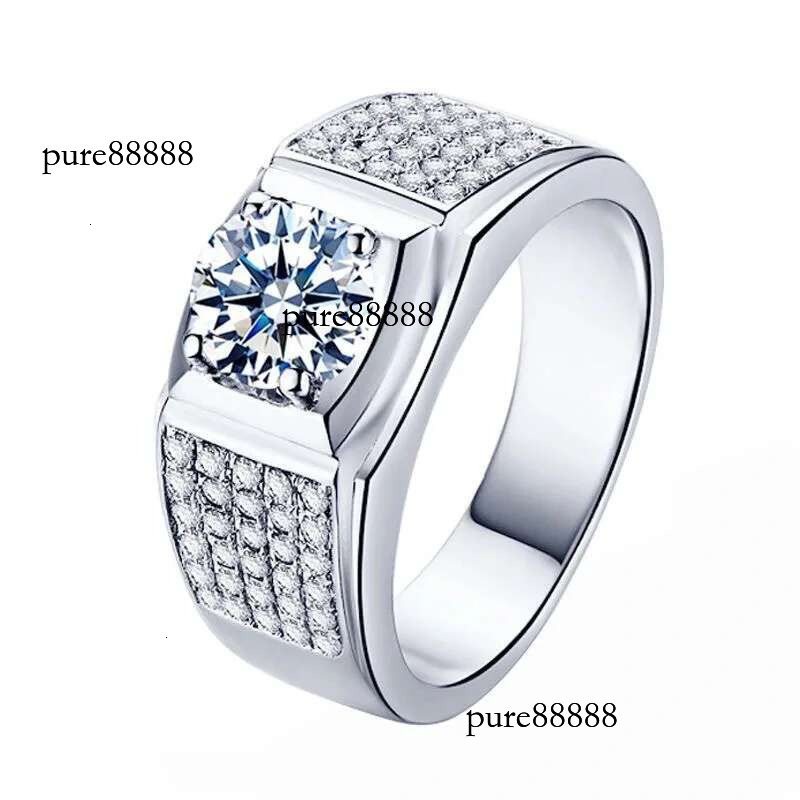 New Four-claw Simulation Moissanite Men's Ring Fashion Jewelry Accessories