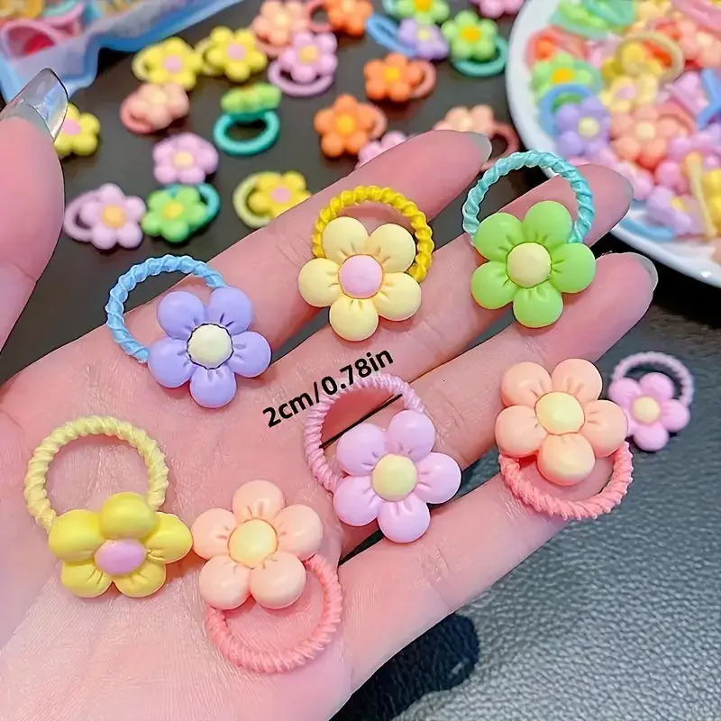 50 pieces of childrens rubber bands hair accessories cute hair accessories friendly threads summer baby thumb rings hair accessories 250227