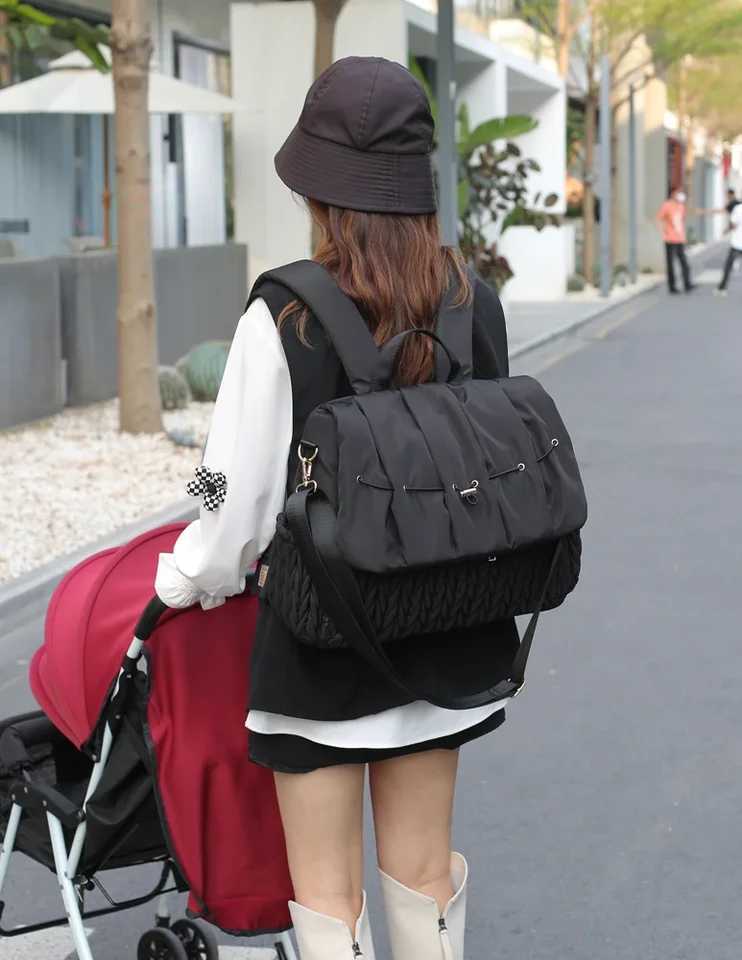 Diaper Bags Mommy Bag Large Capacity Organizer For Baby Diapers Outdoor Stroller Hanging Bags Maternity Women Fashion Backpack Lightweight Y250227JYAD