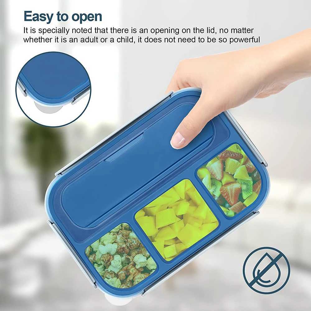 High Quality Lunch Box Kids Bento Box Adult LunchBox Lunch Containers For Adults Kids Toddler 1300ML 4 Compartment Microwave Dishwasher Freez T250227