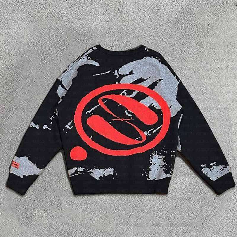 Fashion autumn/winter Gothic style sweater, figure jacquard knitted round neck long sleeved pullover