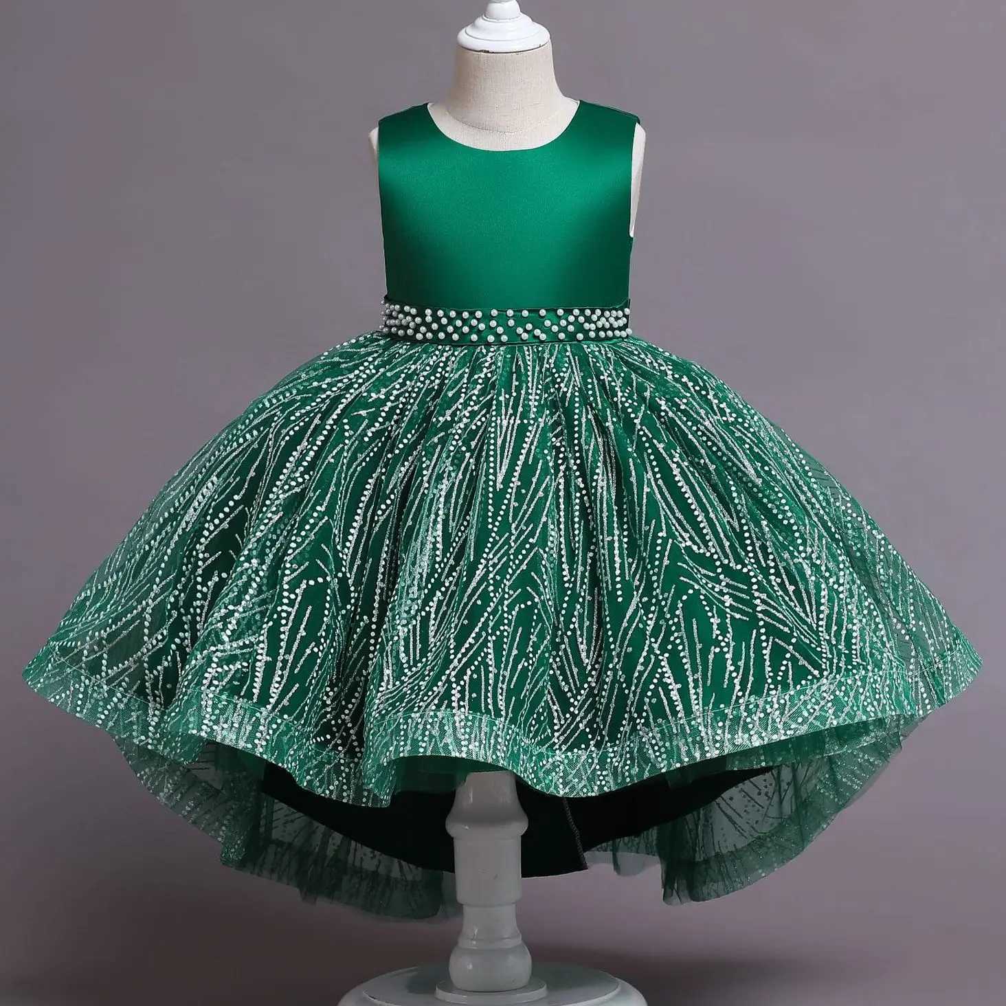 Girl's Dresses Children Clothing Girls Princess Christmas Kids Sequin Pearls Dresses For Baby Kids Shine Wedding Party Verstidos Dress Clothes Y2