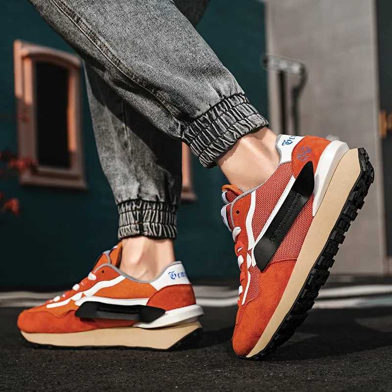 Quality Brand High NEW Top Casual Retro Running Mens Designer Training Sneakers Fashion Orange Platform Shoes Men Z250224