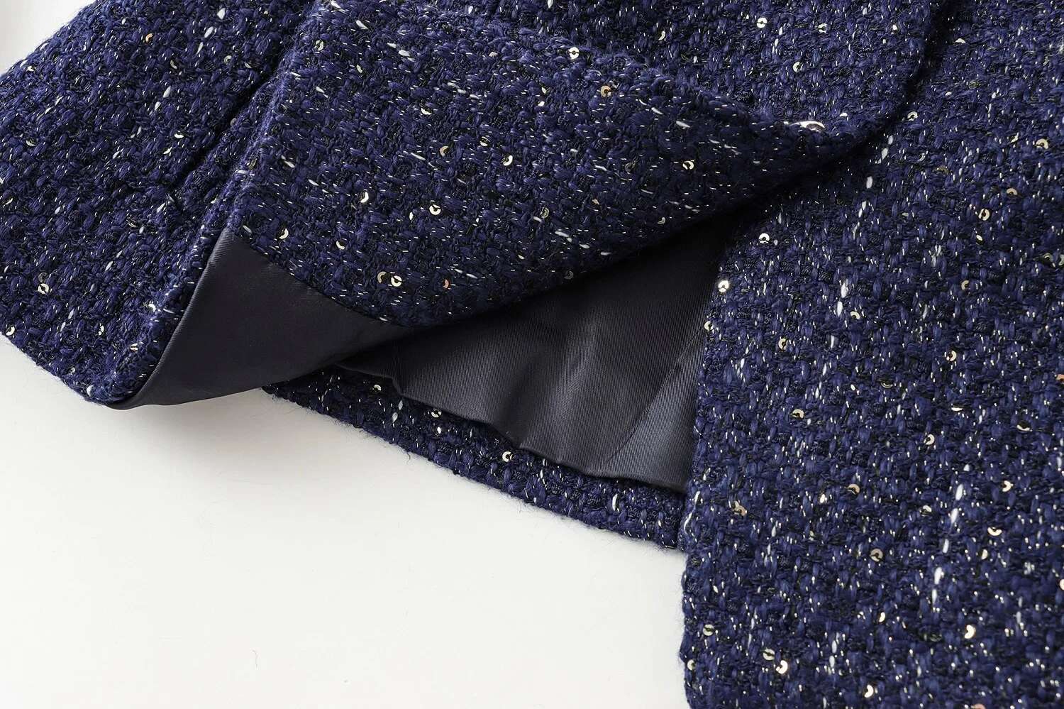 Tangada Women 2024 Blue Tweed Waistcoat With Belt Sleeveless Female Outerwear Ps0138