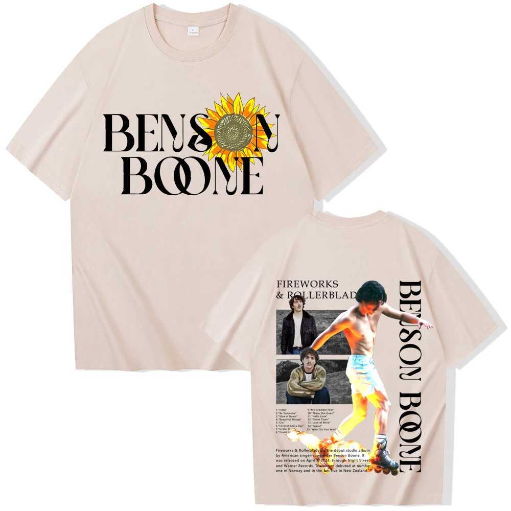 2024 Popular Singer Benson Boone Shirt Benson Boone Fireworks Rollerblades Tour Tshirts Hit Me Hard and Soft Tops X250227
