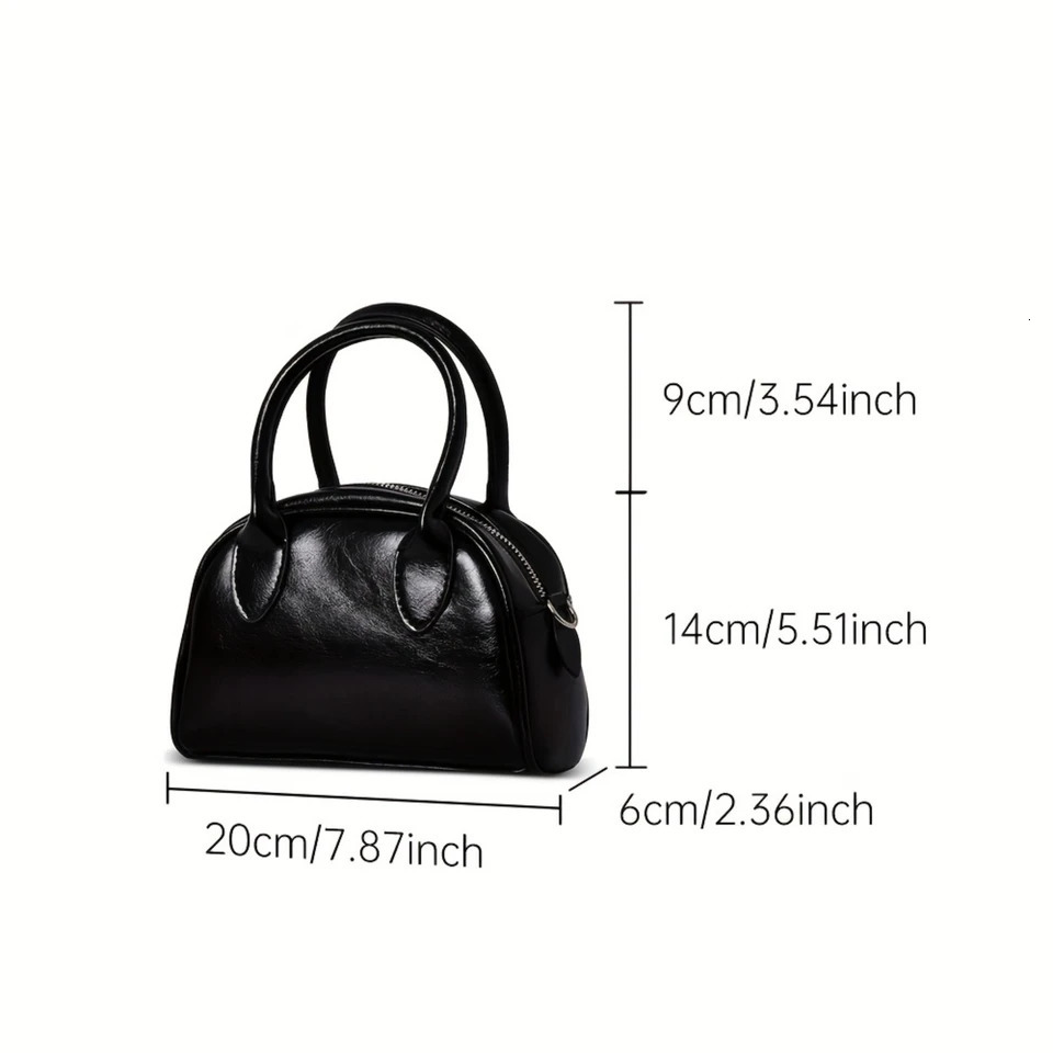 Ship from US Elegant Boston Handbag For Women Simple Allmatch Small Tote Bag Vintage PU Crossbody 250227FBB