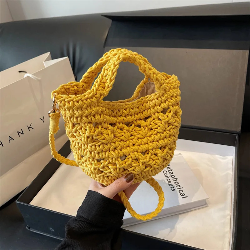 Ship from US Womens straw cross body bag Versatile Hollowed out Vacation Thailand beach 250227FBB