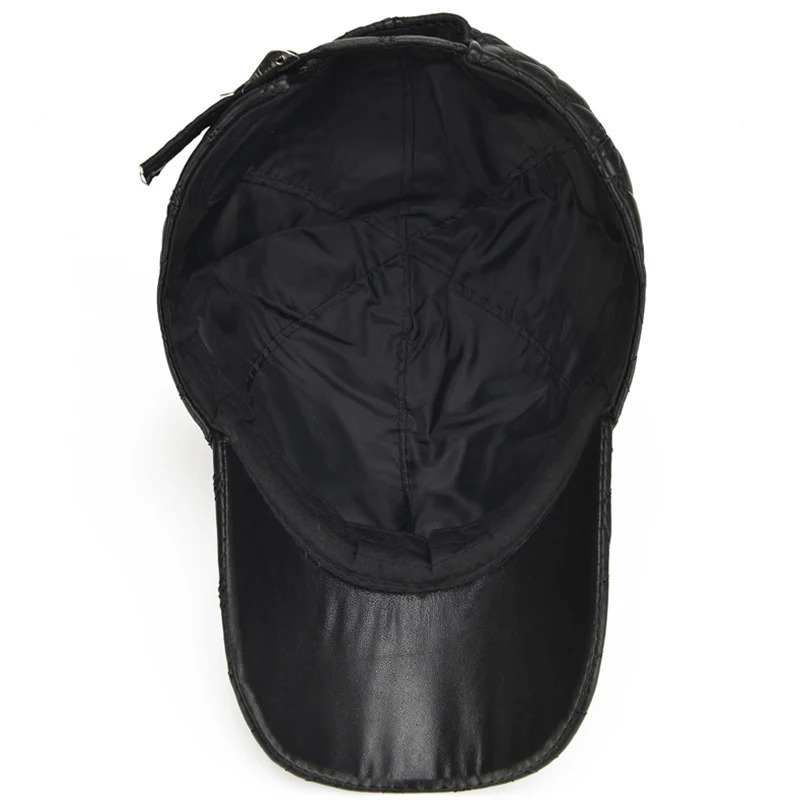 Spring 2025 genuine leather sheepskin 5561CM black baseball cap suitable for mens casual street Gf glasses 250218