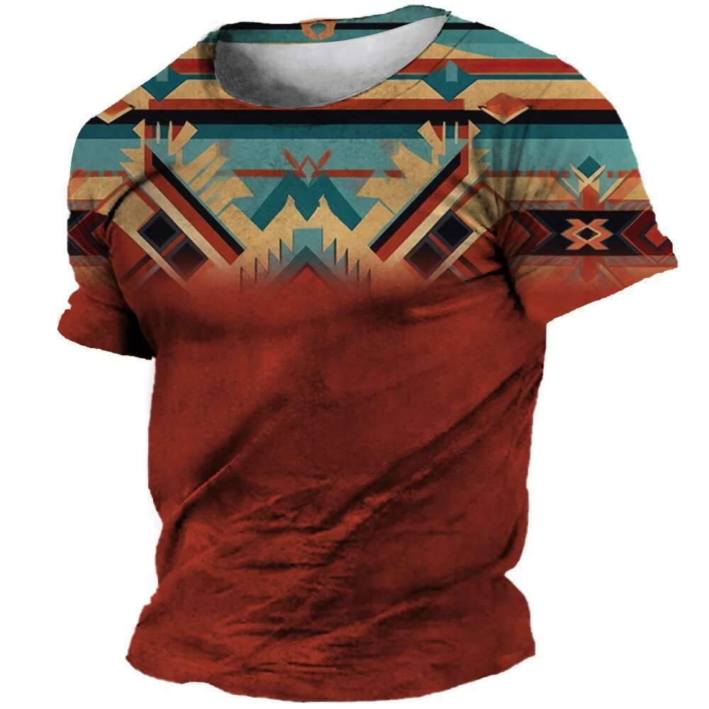 Bohemian Ethnic Style 3D Printed Designer T-shirt For Men And Women Retro Fashion Oversized Comfortable Short Sleeved T-shirt For Children Top Clothin