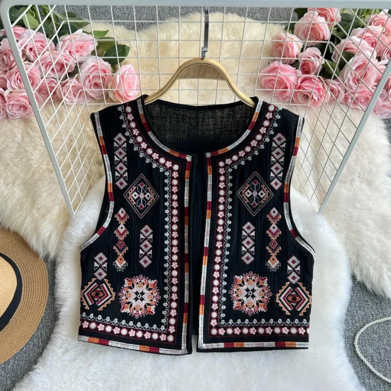 Vintage Bohemian Style Women Summer Heavy y Loose Fit Top Sensible y Differentiated Elegant Trendy Vest 250226