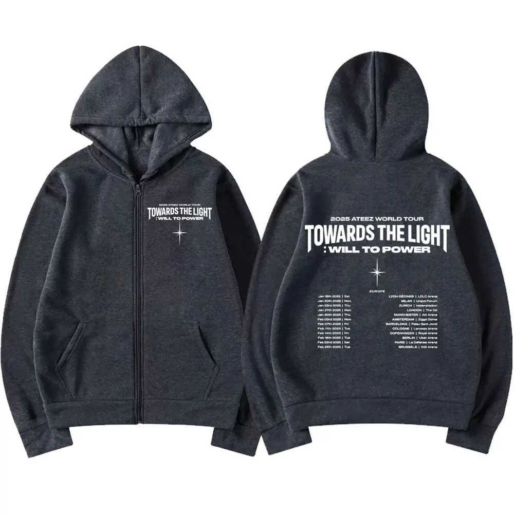 2025 Atz World Tour Towards THe Light Will To Zipper Hoodies Men Women Korean Kpop Long Slve Zip Up Sweatshirt JaCKet X250227 L251018LQ74