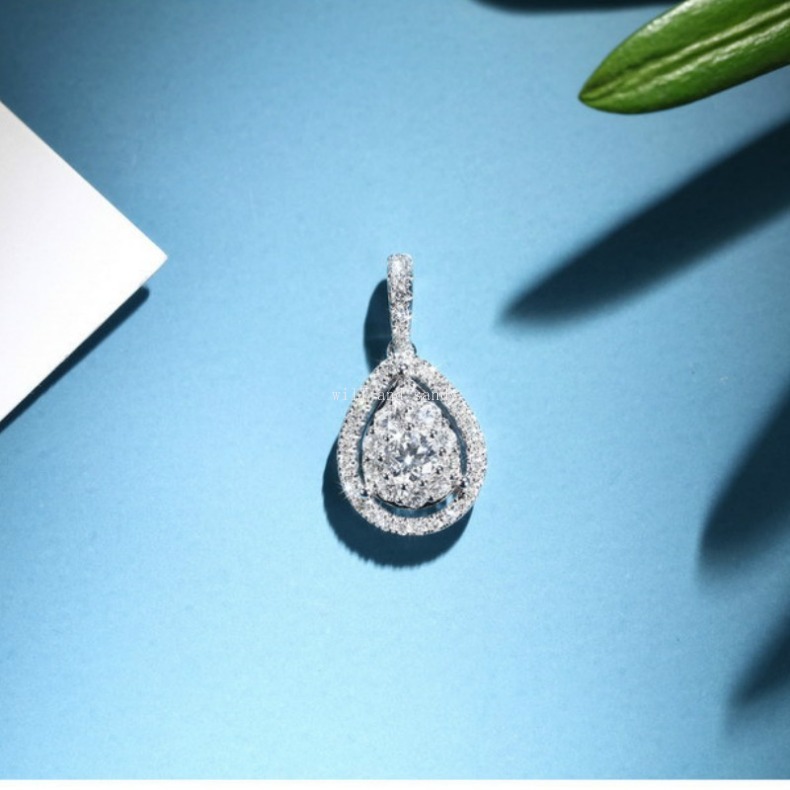 Water Drop Cubic Zirconia Necklace Women Diamond Necklaces Weeding Women Fashion Jewelry Will and Sandy Gift