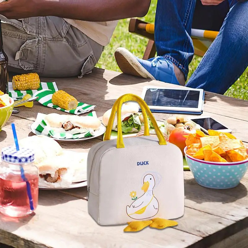 Ship from US Lunch box lunch bag insulated with duck cartoon pattern 250227FBB