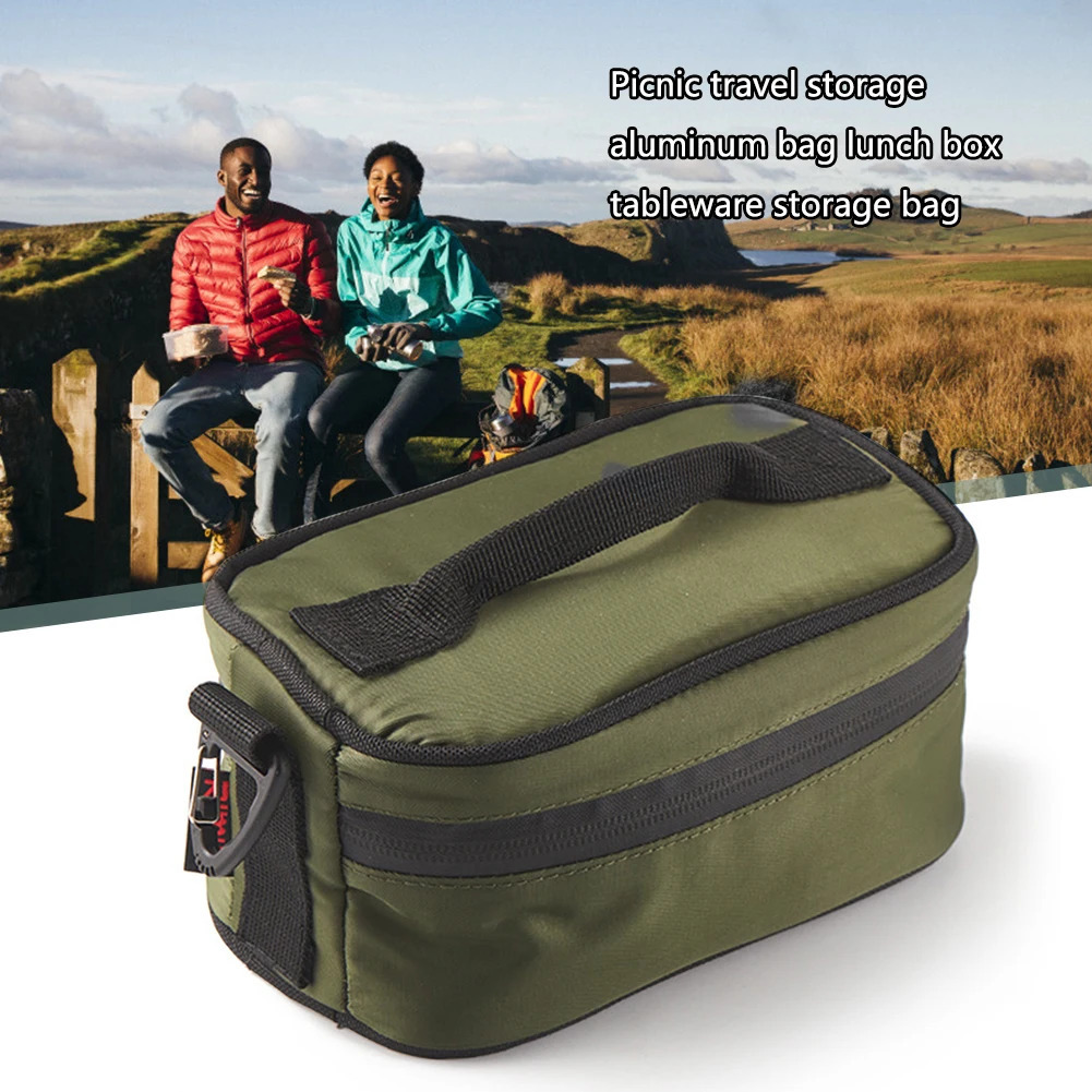 Ship from US Portable Lunch Bag Aluminum Foil Insulated Bento Thermal Box Lunchbox Camping Accessories 250227FBB