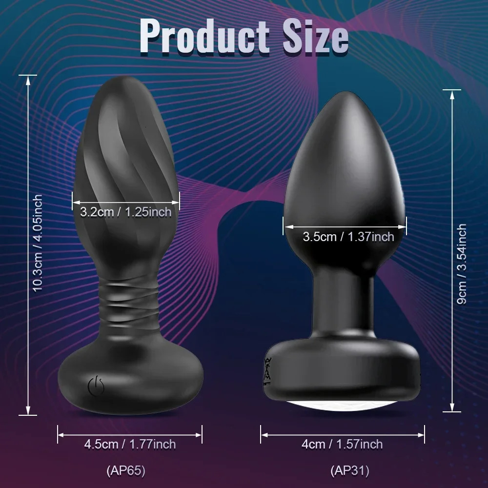 APP Control Rotation Butt Plug for Men Women Wiggle Anal Vibrator Gay Anal Plug with LED Adult Sex Toy for Couples Sex Supplies 250320