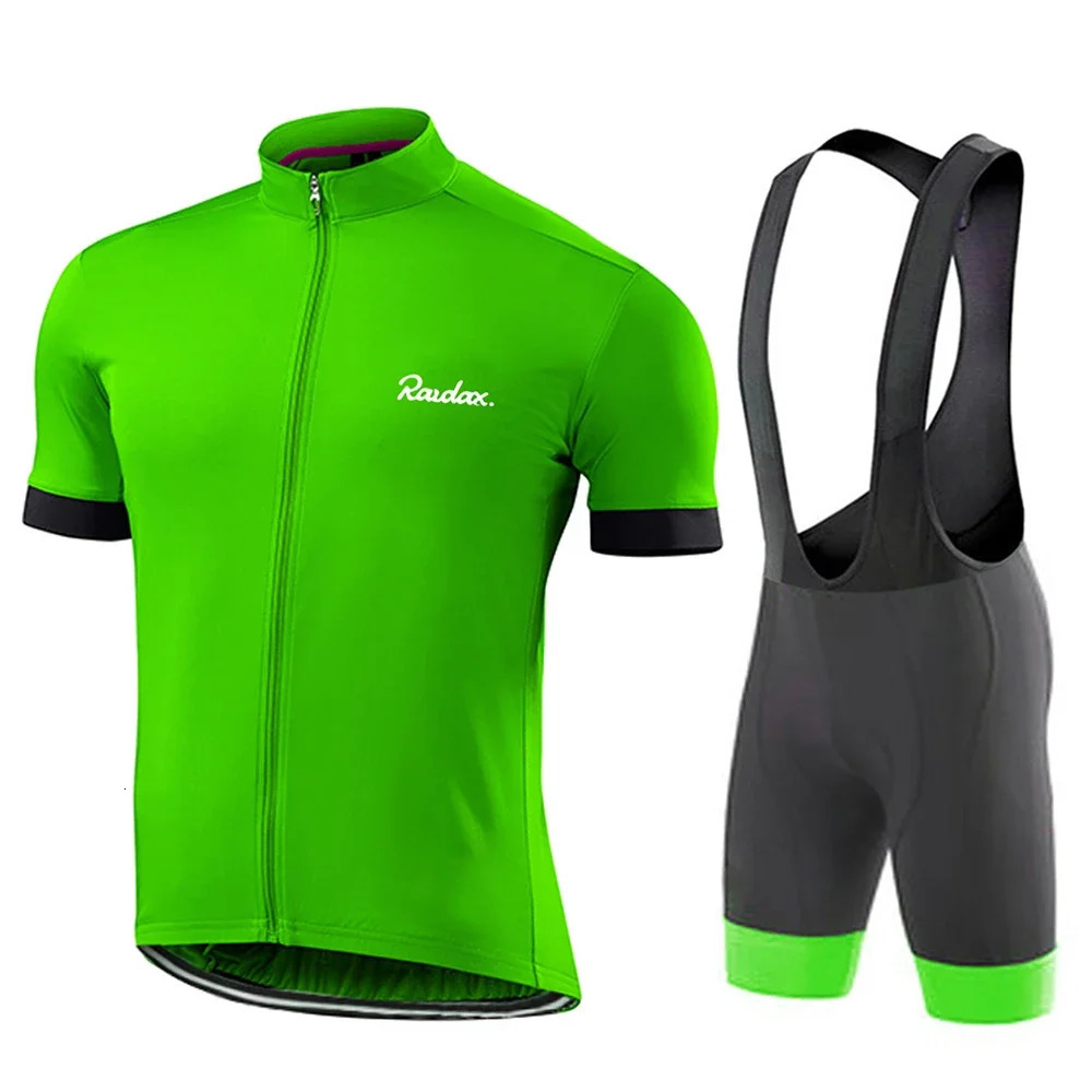 Cycling Jersey Team Raudax Men Cycling Set Racing Bicycle Clothing Suit Breathable Mountain Bike Clothes Sportwears 250227