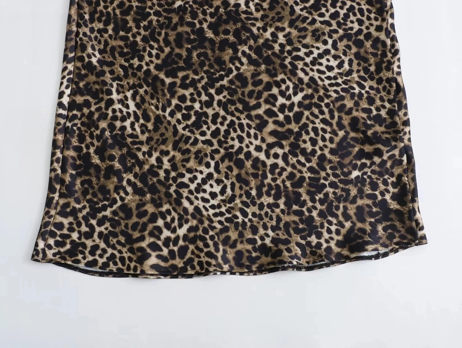 TRAF Skirts Woman Leopard Print Midi Skirt High Waist Vintage Long Skirts For Women Bow Fall Satin Skirt Elegant Womens Skirts 250224