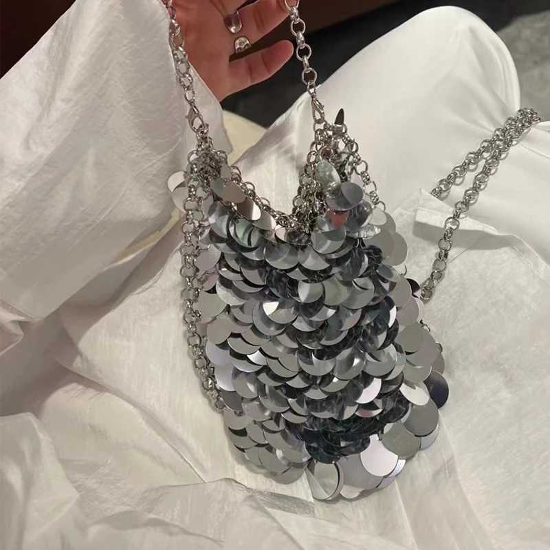 New Arrival Fashion Sequins Crossbody Bag for Women Designer Metallic Women Handbags Shinny Party Shoulder Bags Luxury Evening Clucth Purses T250227