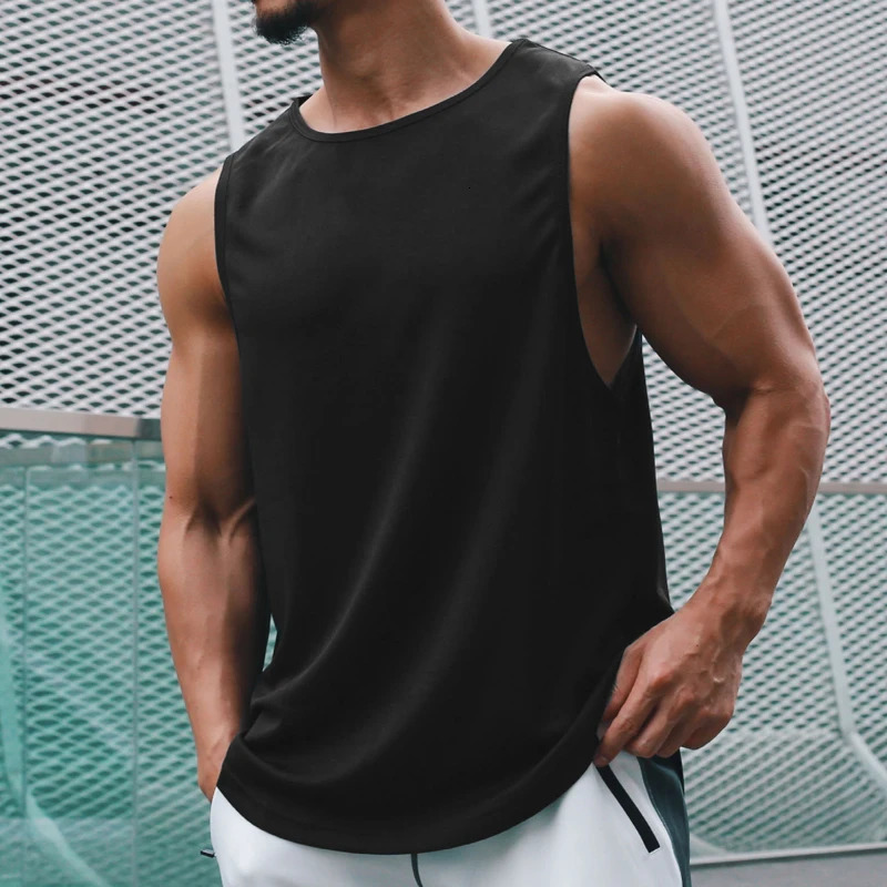 Summer Gym Tank Top Men Mesh Clothing Quick Dry Bodybuilding Sleeveless T Shirt Fitness Singlets Basketball Sports Muscle Vest 250227