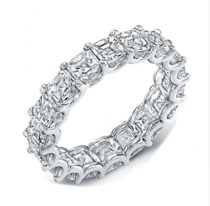 Fine Engagement Eternity Promise Ring AAAAA Zircon Sterg Sier Statement Wedding Band Rings for women men Jewelry Gift