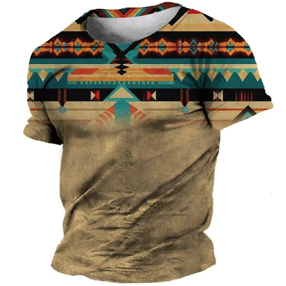 Bohemian Ethnic Style 3D Printed Designer T-shirt For Men And Women Retro Fashion Oversized Comfortable Short Sleeved T-shirt For Children Top Clothin