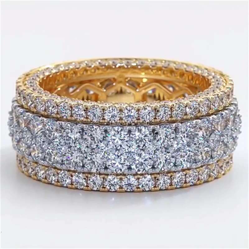 Handmade ring Sterg sier 150pcs Round shape Dia Cz Party wedding band rings For women men finger Jewelry