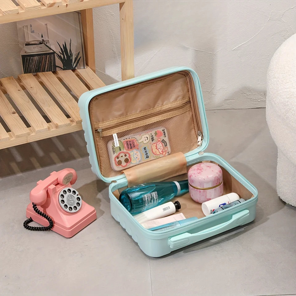 Ship from US Hand Luggage Cosmetic Bag Womens Mini Company Gift Small Box Toiletries Stylish Vintage Lightweight Suitcase Student Mu 250227FBB