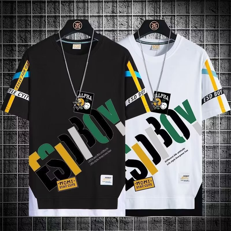 Designer 2025 New Short Sleeved T-shirt For Men, Ins Trendy Hip-hop Style Round Neck Bottom Shirt, Summer Top