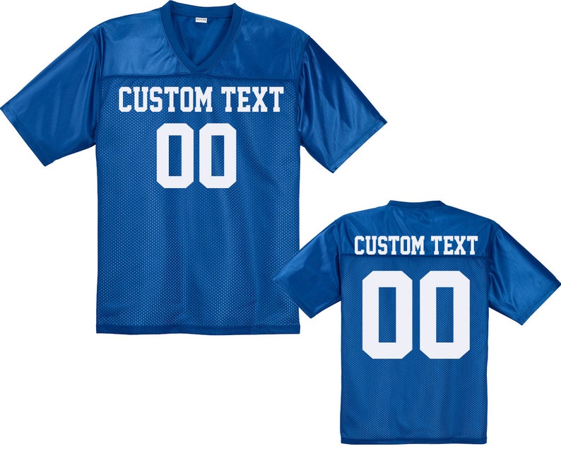 Personalized Football Jersey, Man Short Sleeves V-Neck Shirt, Custom Front Back Football Soccer Jersey For Men Polyester