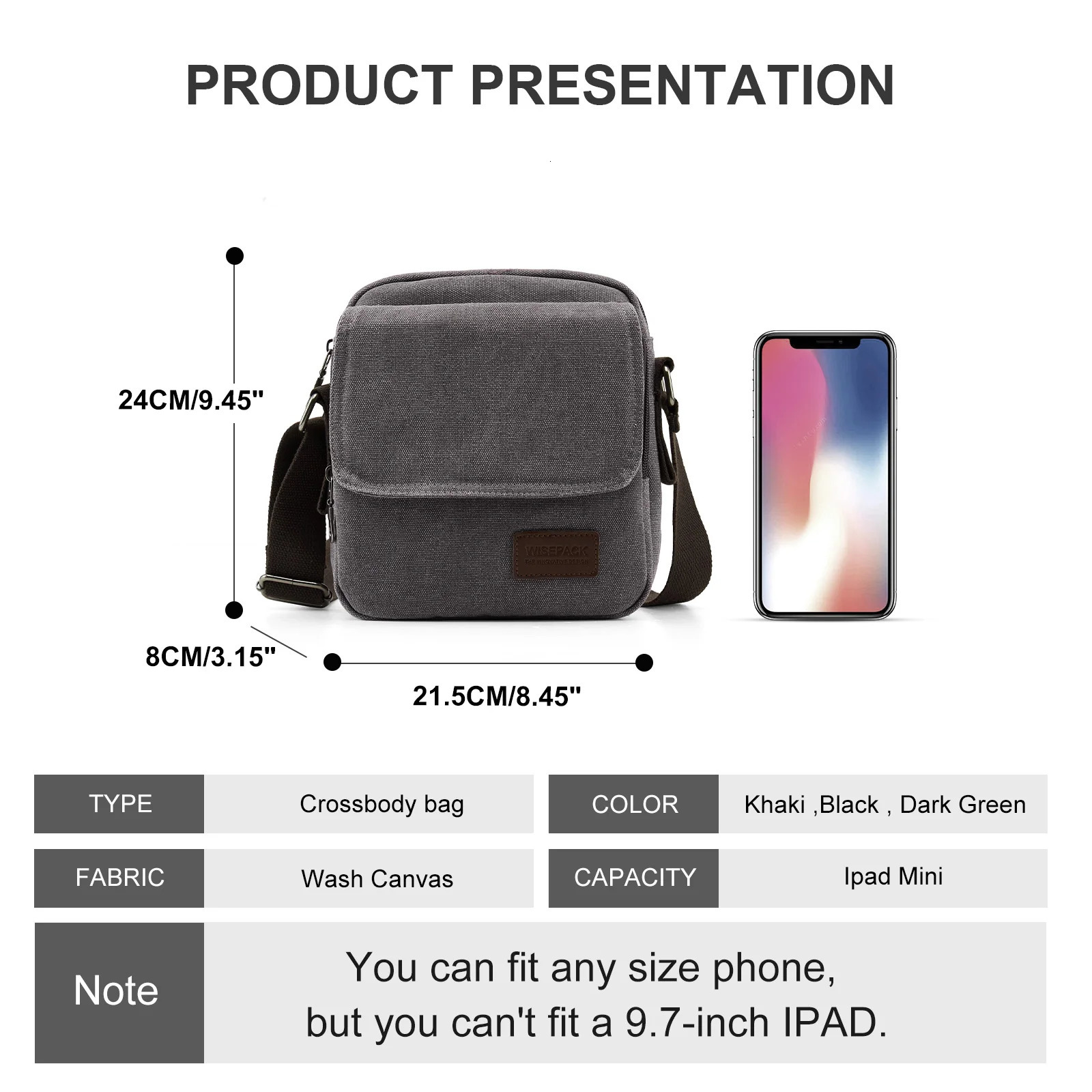 Ship from US Crossbody Bag for MensSmall Men Purse BagZipper Messenger BagTravel Passport Wallet BagWork Shoulder satchel 250227FBB