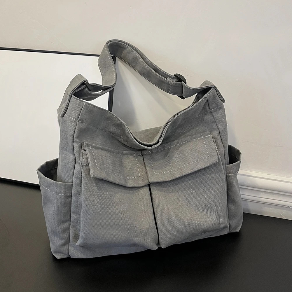 Ship from US Women Vintage Handbag Canvas Teenager Shoulder Tote Bags Large Capacity Messenger Ladies Casual Crossbody Purse 250227FBB