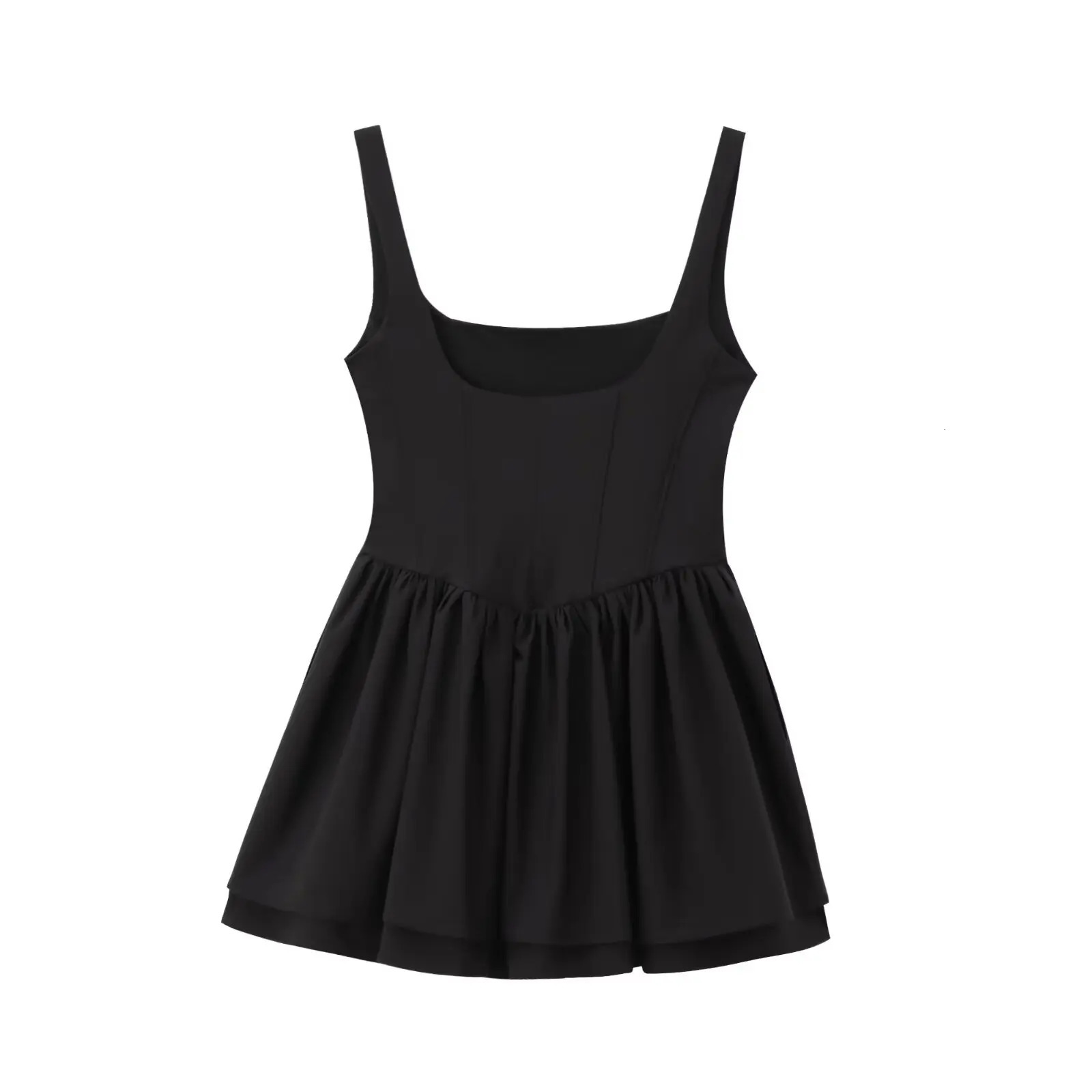 Fashion Solid Sling Mini Dress For Women Square Collar Sleeveless Backless Evening Party Short Dresses Female Club Chic 250226