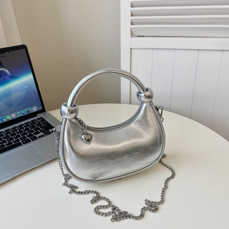 designer Spring New Single Shoulder Underarm Women's Korean Edition, Niche Crescent Bag, Trendy Half Moon Saddle