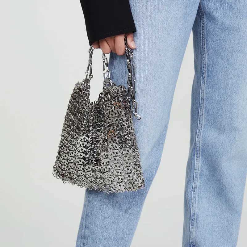New Arrival Designer Aesthetic Bags Womens Bag Handbag Hand Woven Metal Chain Tote Bag Clutch Luxury Trend Travel Holiday Shoulder Bag T250227