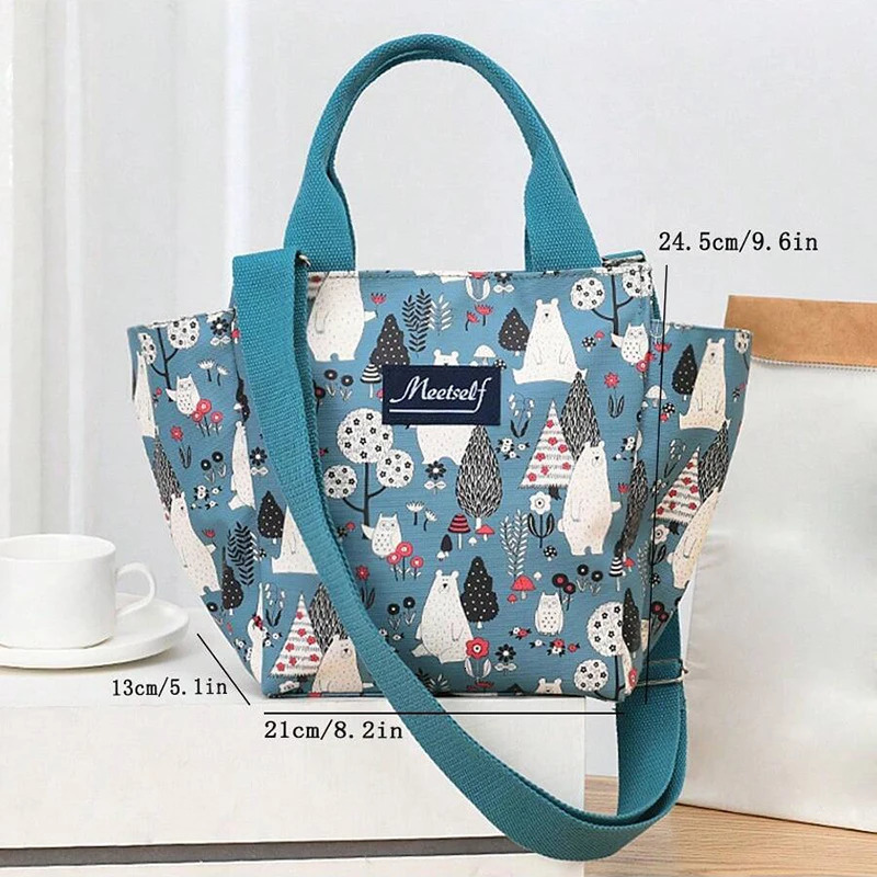 Ship from US Ladies waterproof cross shaped bag fashionable large capacity handheld lunch portable zipper shopping shoulder 250227FBB