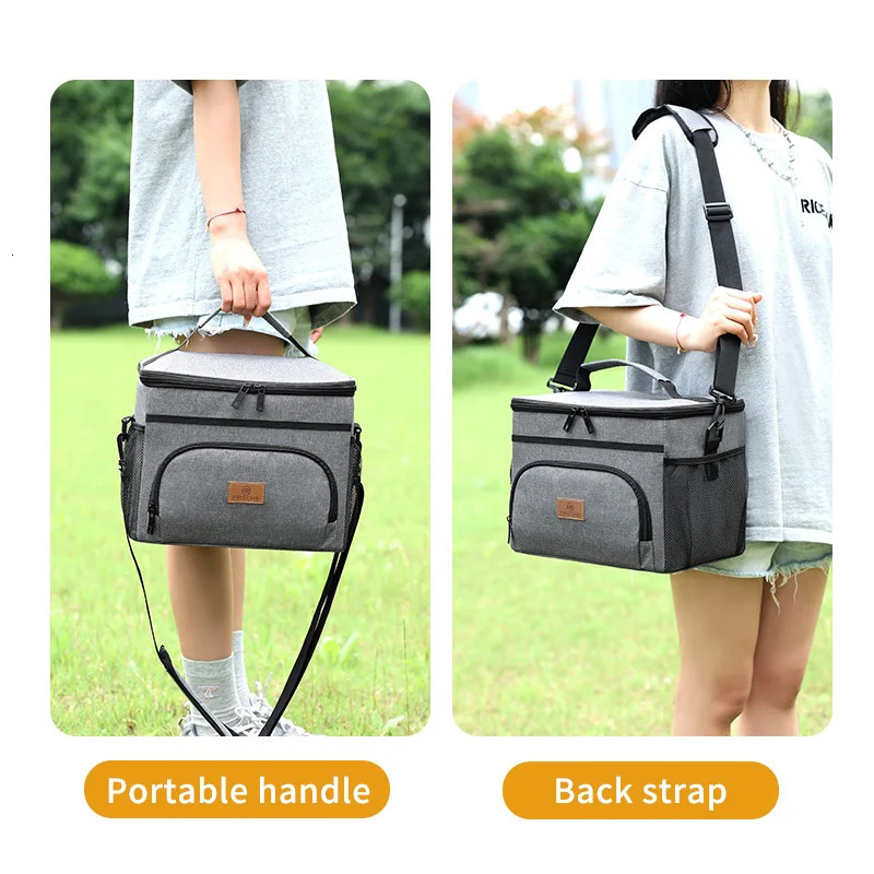 Ship from US ZPortable Cooler Bag Large Insulated Lunch Waterproof Leakproof Thickened Handheld Shoulder Carry Outdoor Picnic 250227FBB