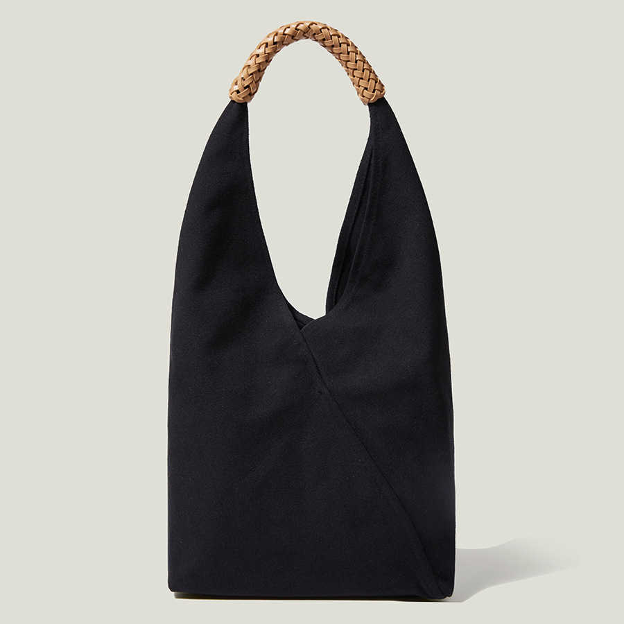 Canvas Saddle Bag Simple Style Solid Color One Shoulder Bucket Bag Handheld Woven Fashion Tote Bag 250215