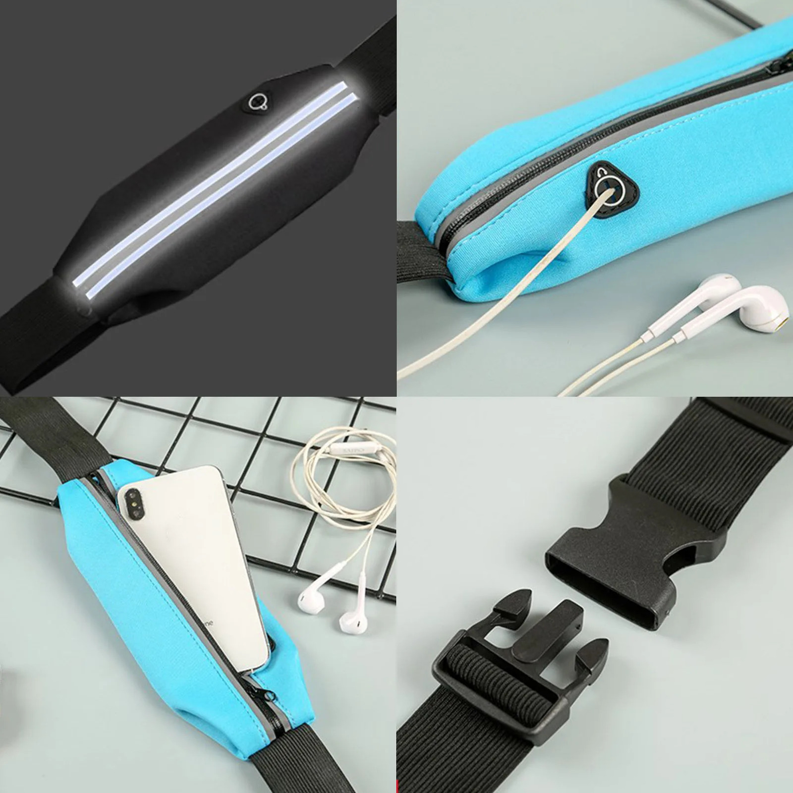Ship from US Running Bag Men Women Waist Belt Sports Fanny Pack Mobile Phone Gym Cell Jogging Run Cycling 250227FBB