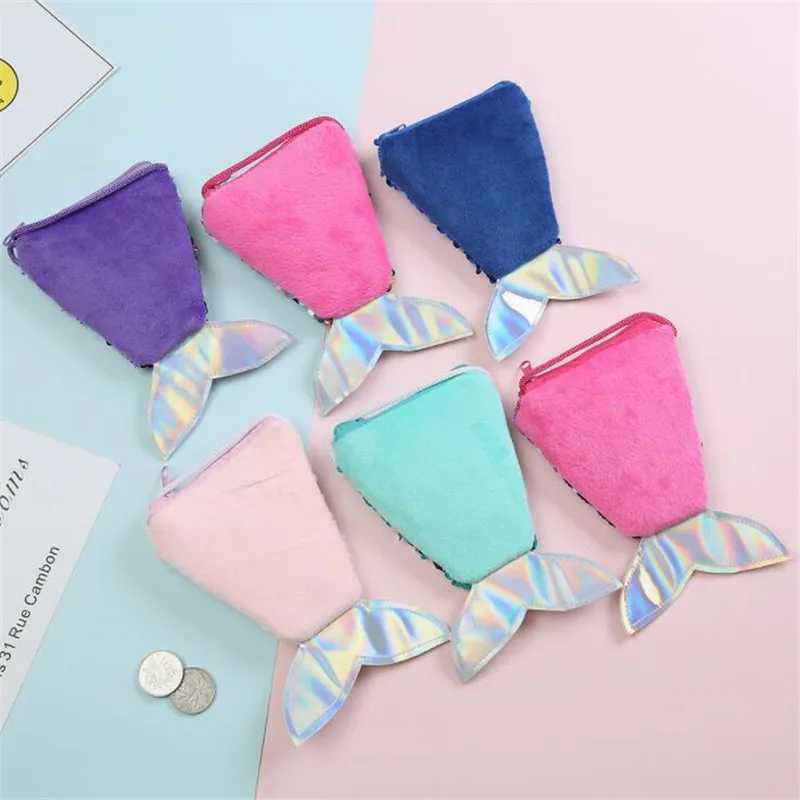 Womens mermaid tail glitter coin wallet girls cross body bag sling Mey Change card holder wallet money bag childrens gift bagXJ250227