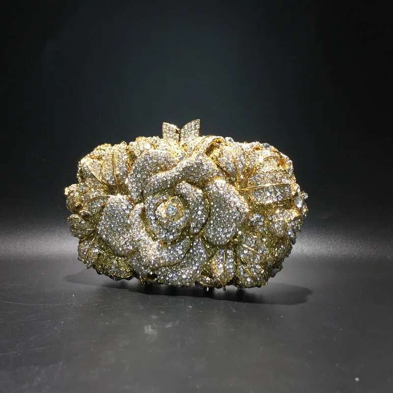 XIYUAN Sier Gold Black Red Colorful Crystal Clutch Purse Wedding Bridal Rhie Evening Handbags Party Dinner Banquet Bags